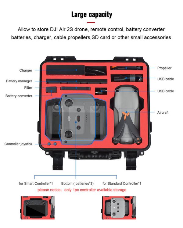 STARTRC ABS Waterproof Carrying Case for DJI Air 2S drone